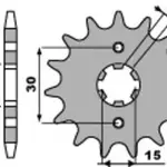 Pignon PBR 14 dents acier pas 428 type 274 Honda CRF100F