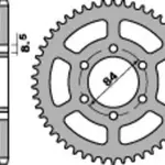Couronne PBR 53 dents acier pas 428 type 809