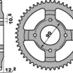 Couronne PBR 50 dents acier pas 428 type 273