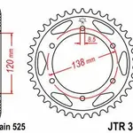 Couronne JT SPROCKETS 40 dents acier pas 525 type 312