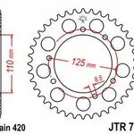Couronne JT SPROCKETS 50 dents acier pas 420 type 799