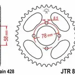 Couronne JT SPROCKETS 42 dents acier pas 428 type 810