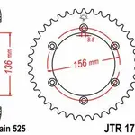 Couronne JT SPROCKETS 43 dents acier pas 525 type 1791