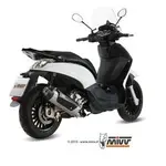 Ligne complète MIVV Urban inox/silencieux inox/casquette ABS noire Piaggio Beverly 125