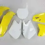 Kit plastique UFO couleur origine jaune/blanc Suzuki RM125/250