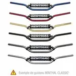 Guidon Ø22,2mm avec barre RENTHAL Classic Enduro High argent/mousse noire