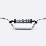 Guidon Ø22,2mm avec barre RENTHAL Classic Special Quad moyen argent/mousse noire