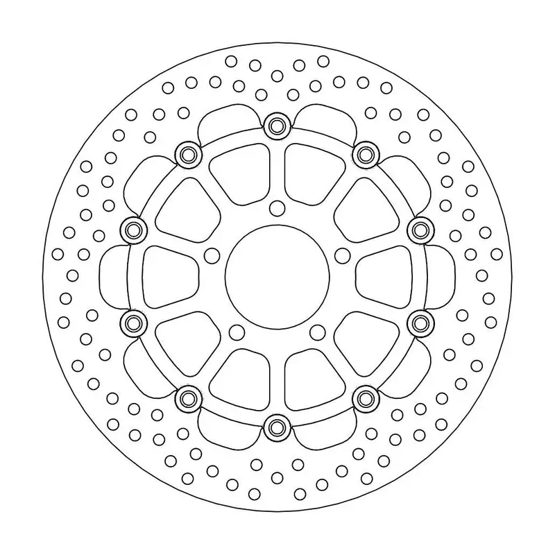 BRAKE ROTOR FLOATING HALO ROUND BLACK