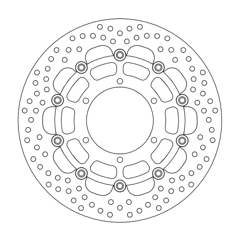 BRAKE ROTOR FLOATING HALO ROUND BLACK