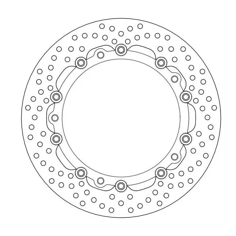 BRAKE ROTOR FLOATING HALO ROUND BLACK