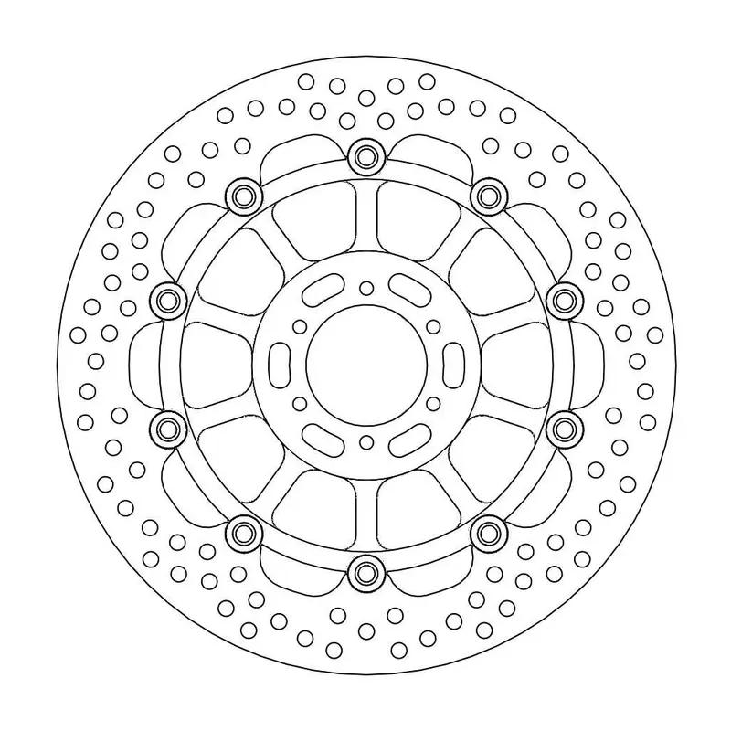 BRAKE ROTOR FLOATING HALO ROUND BLACK