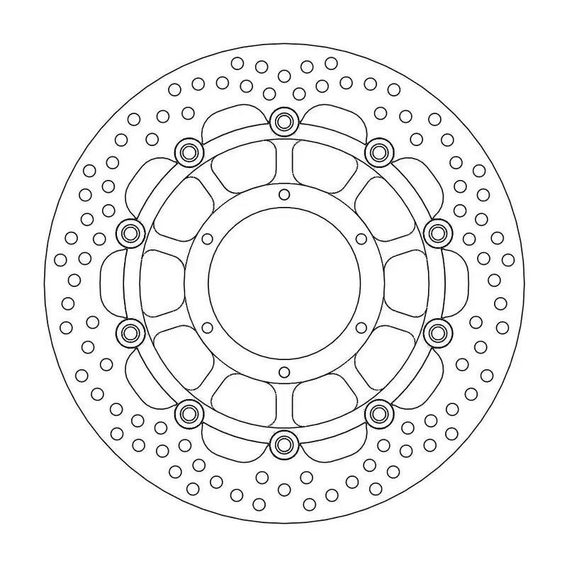 BRAKE ROTOR FLOATING HALO ROUND BLACK