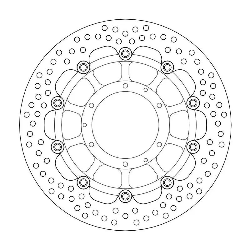 BRAKE ROTOR FLOATING HALO ROUND BLACK