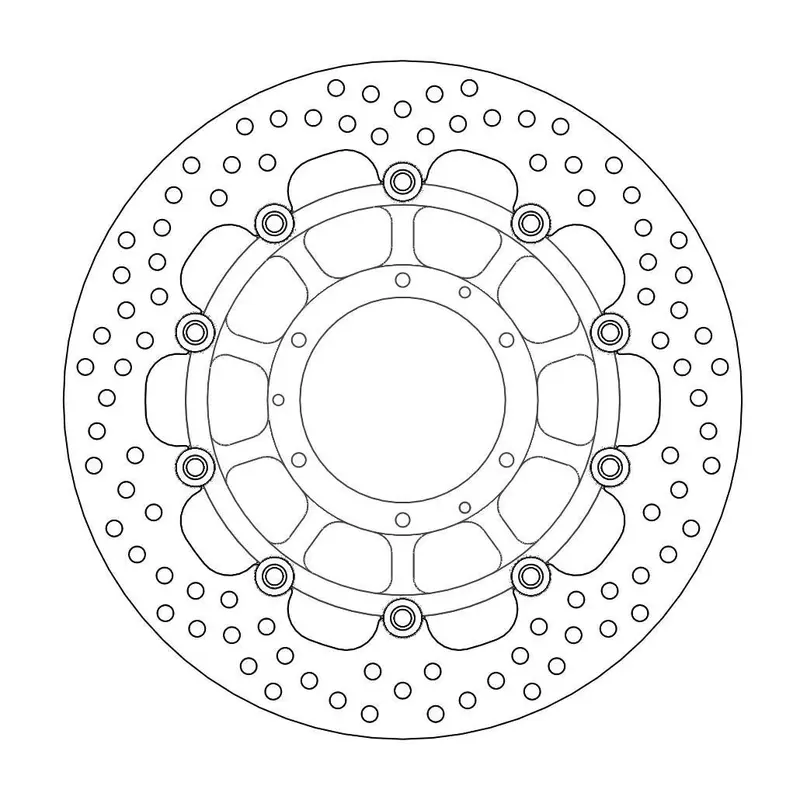 BRAKE ROTOR FLOATING HALO ROUND BLACK