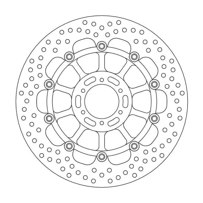 BRAKE ROTOR FLOATING HALO ROUND BLACK
