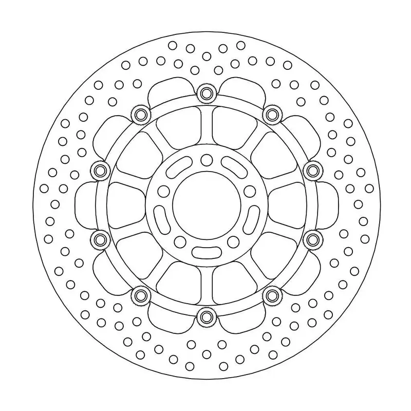 BRAKE ROTOR FLOATING HALO ROUND BLACK