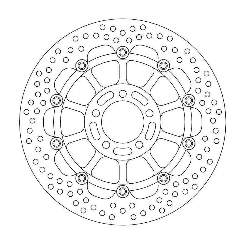 BRAKE ROTOR FLOATING HALO ROUND BLACK