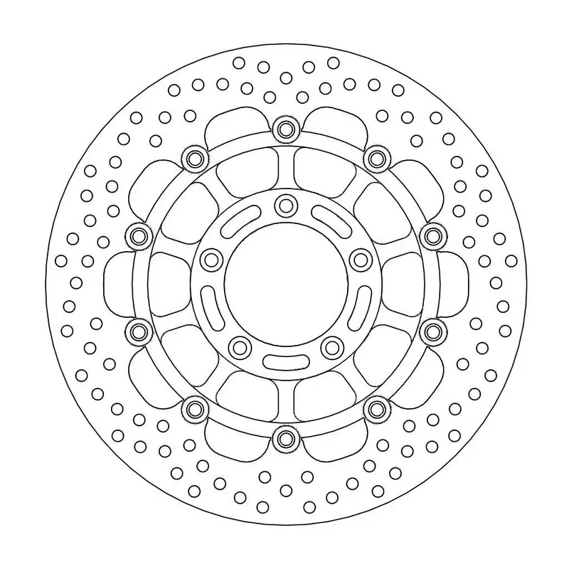 BRAKE ROTOR FLOATING HALO ROUND BLACK