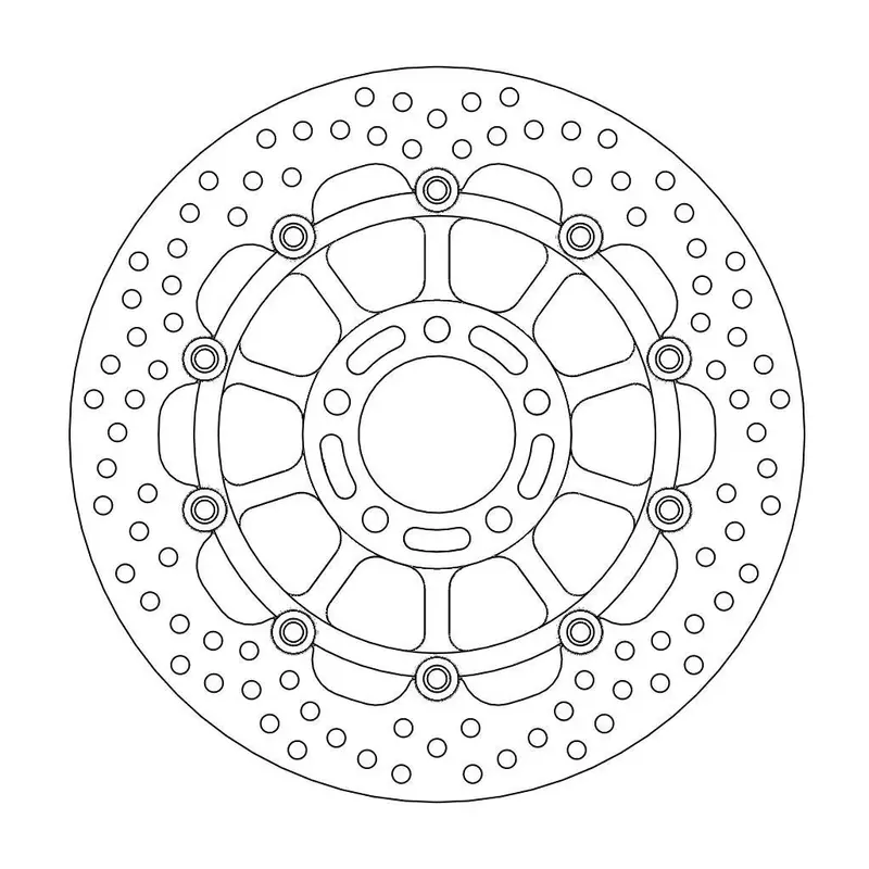 BRAKE ROTOR FLOATING HALO ROUND BLACK