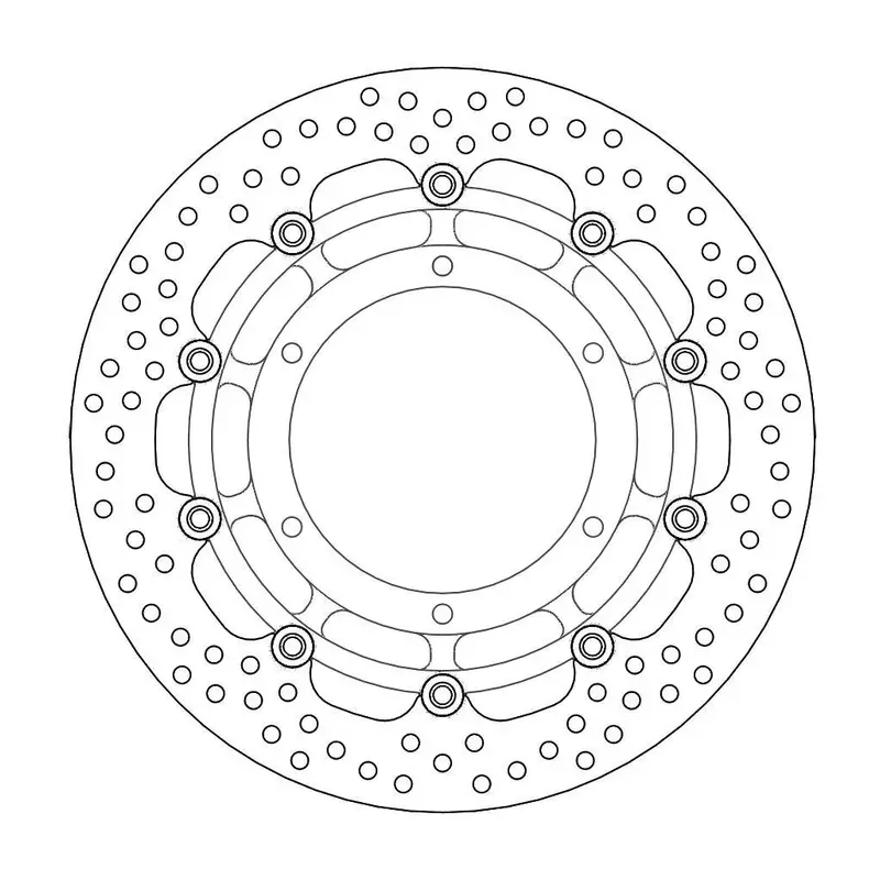 BRAKE ROTOR FLOATING HALO ROUND BLACK