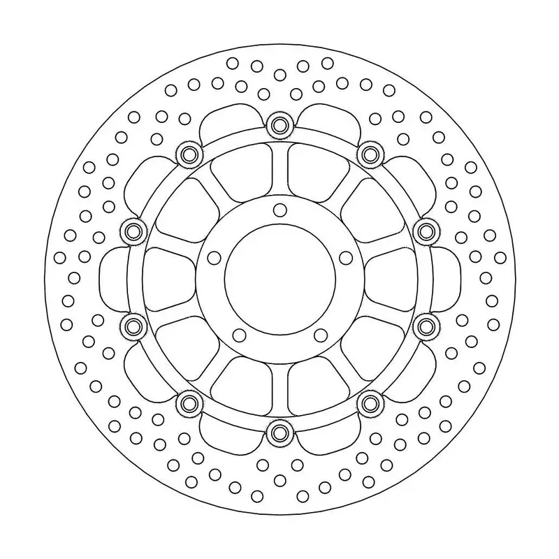 BRAKE ROTOR FLOATING HALO ROUND BLACK