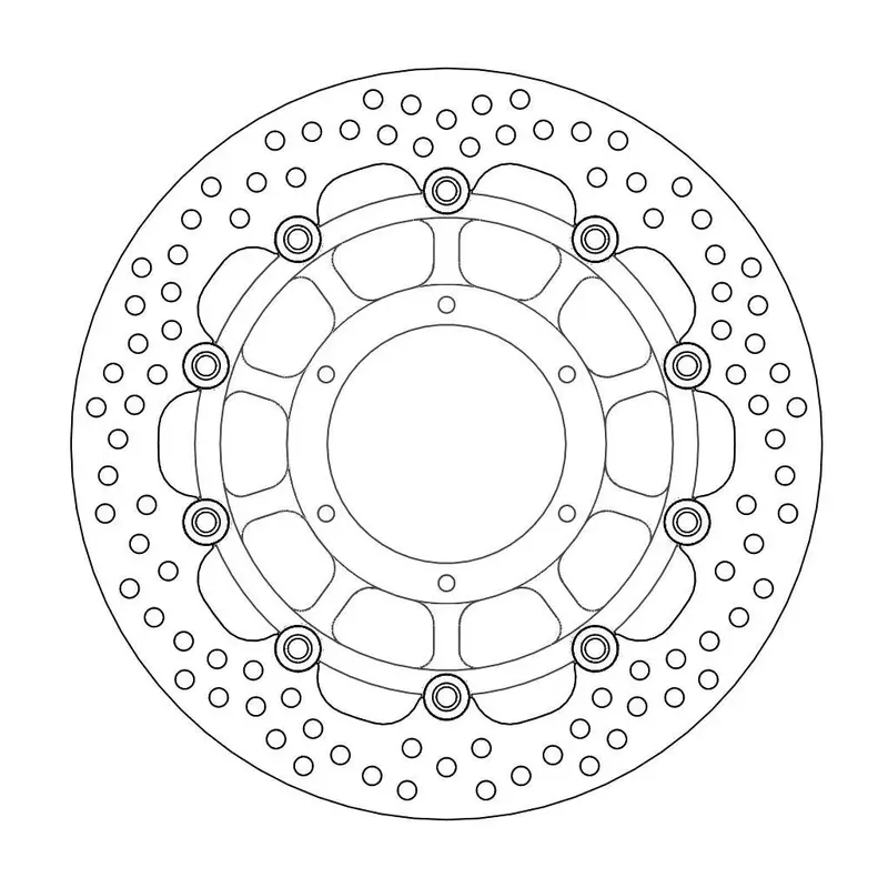BRAKE ROTOR FLOATING HALO ROUND BLACK