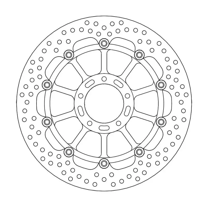 BRAKE ROTOR FLOATING HALO ROUND BLACK