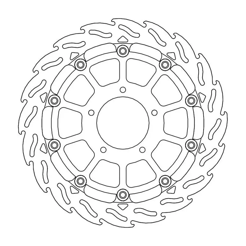 BRAKE ROTOR FLOATING FLAME FLAMED BLACK