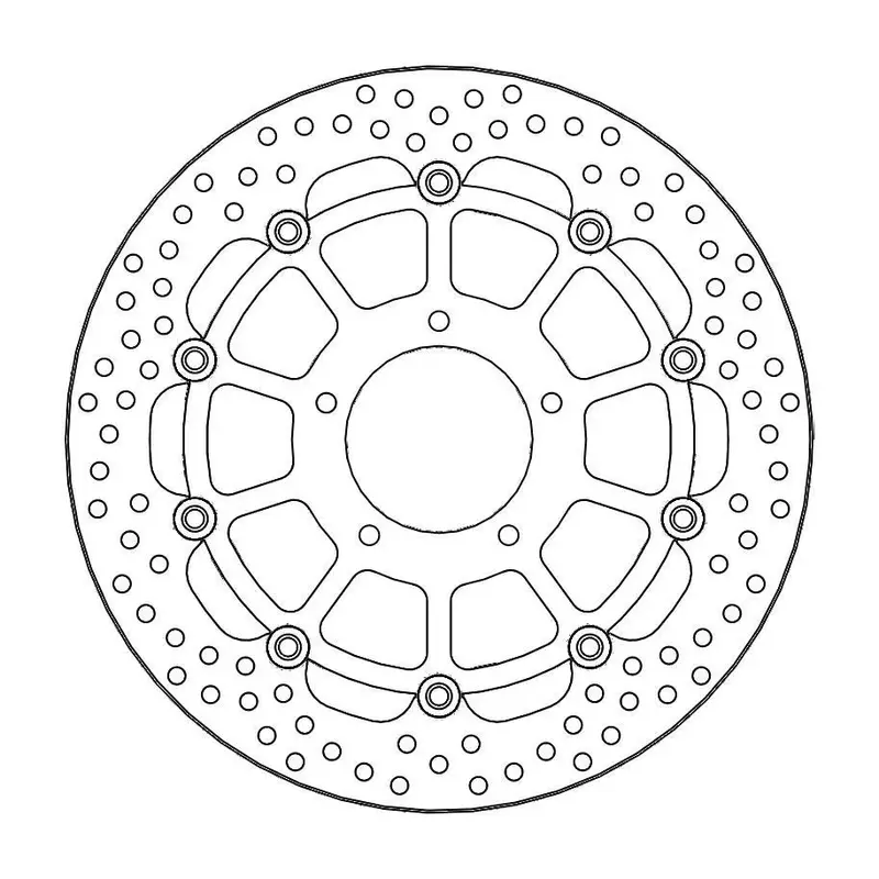 BRAKE ROTOR FLOATING HALO ROUND BLACK