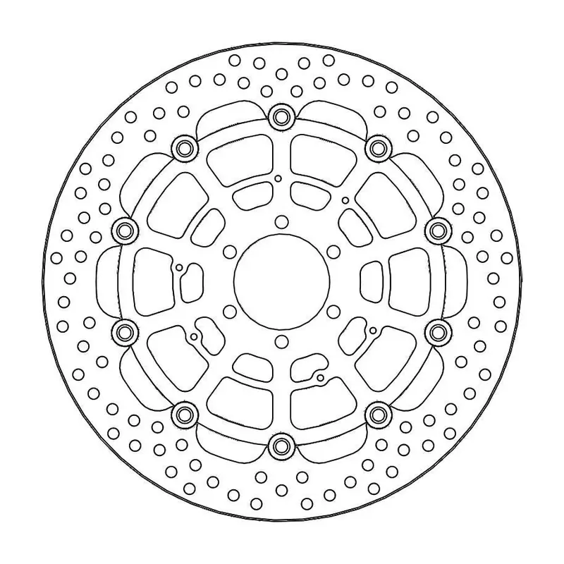 BRAKE ROTOR FLOATING HALO ROUND BLACK