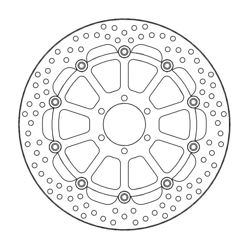 BRAKE ROTOR FLOATING HALO ROUND BLACK