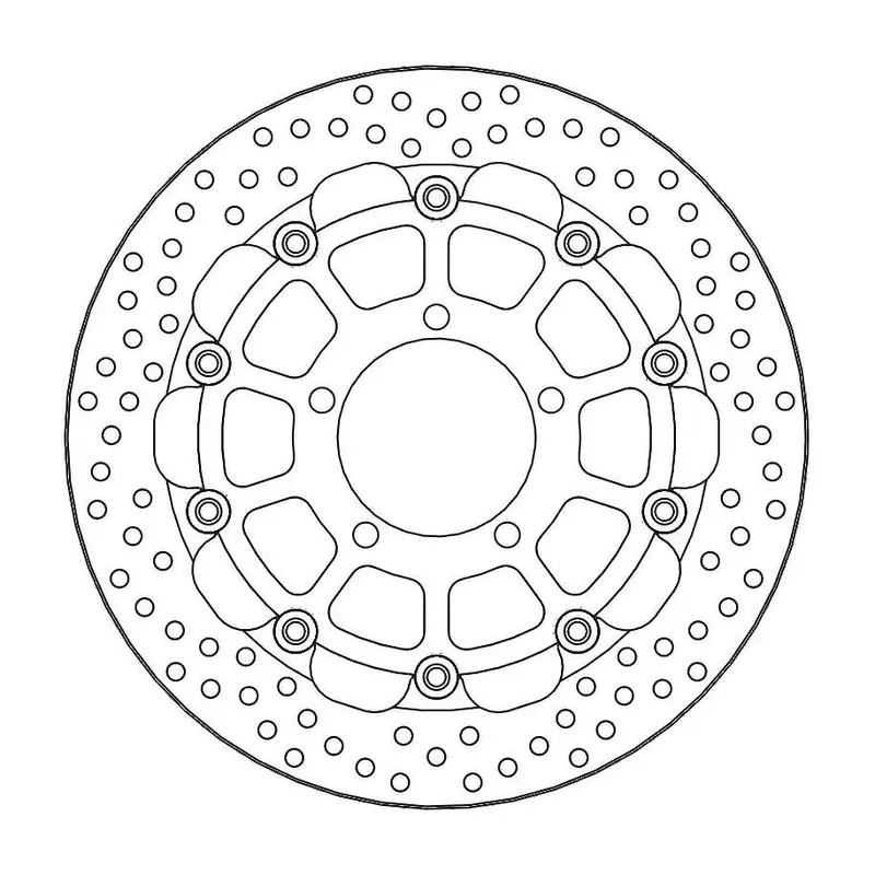 BRAKE ROTOR FLOATING HALO ROUND BLACK