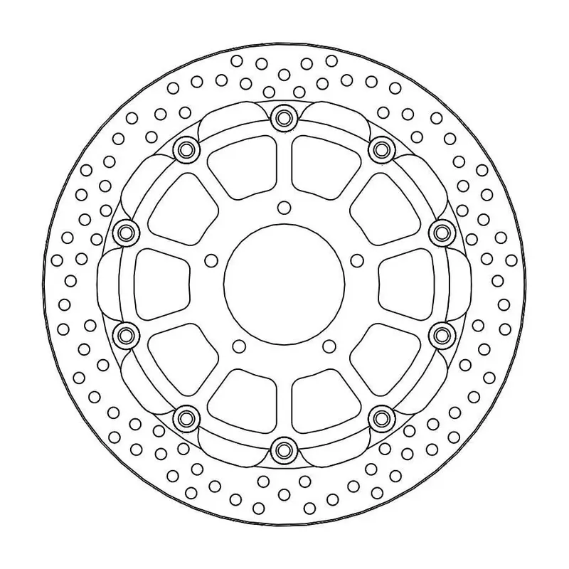 BRAKE ROTOR FLOATING HALO ROUND BLACK