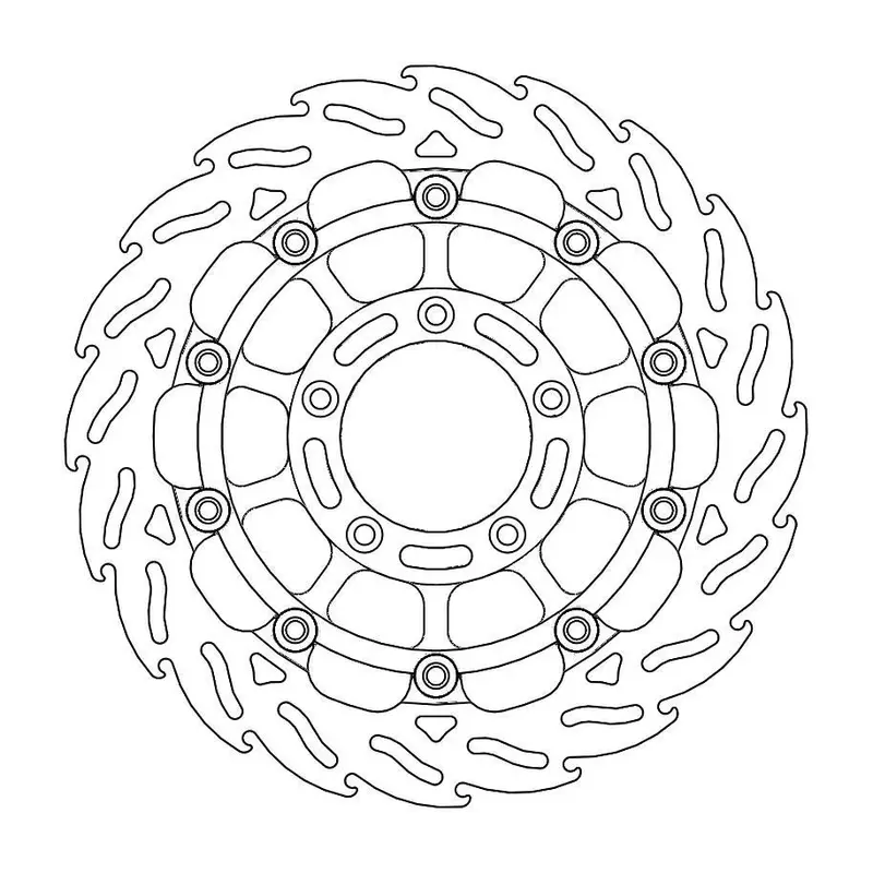 BRAKE ROTOR FLOATING FLAME FLAMED BLACK