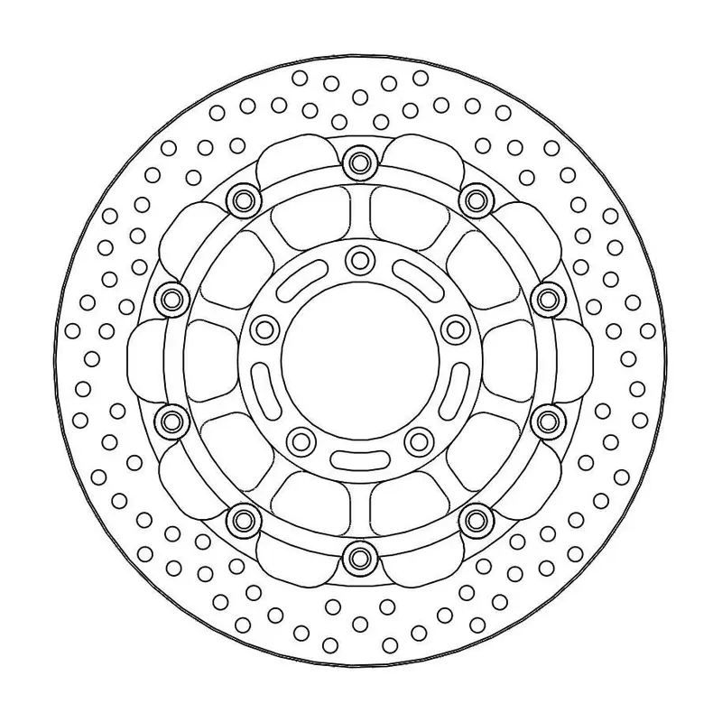 BRAKE ROTOR FLOATING HALO ROUND BLACK