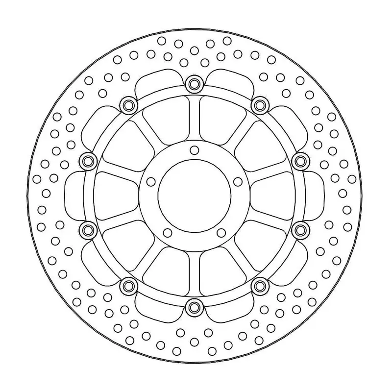 BRAKE ROTOR FLOATING HALO ROUND BLACK