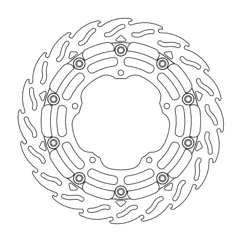 BRAKE ROTOR FLOATING FLAME FLAMED BLACK