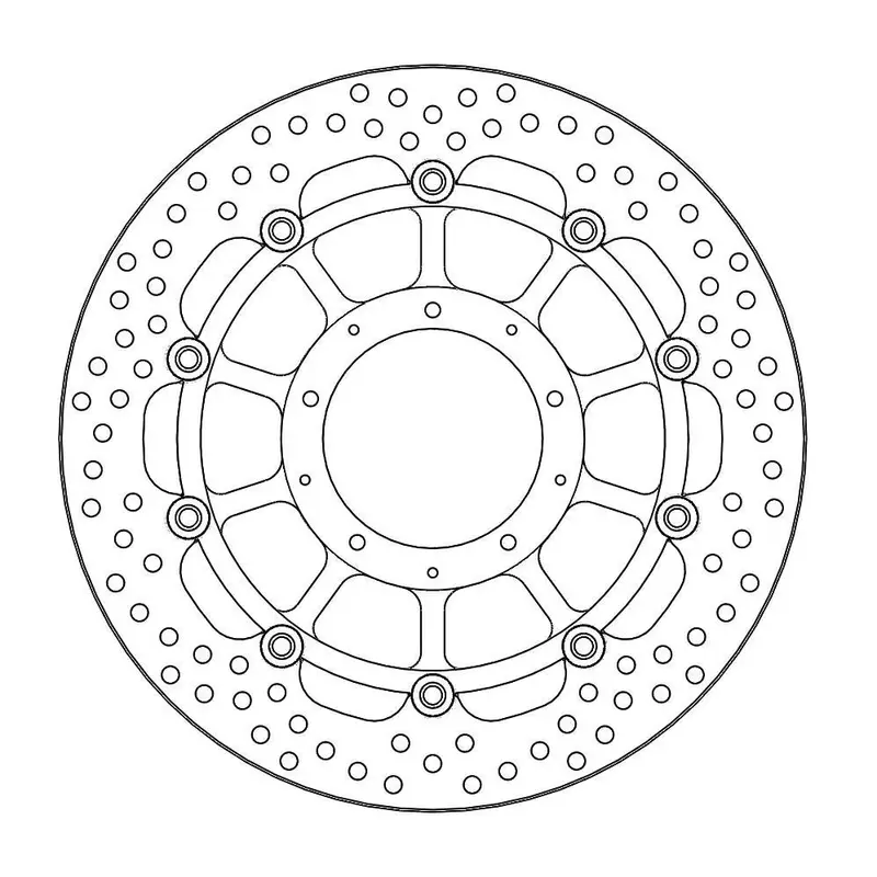 BRAKE ROTOR FLOATING HALO ROUND BLACK