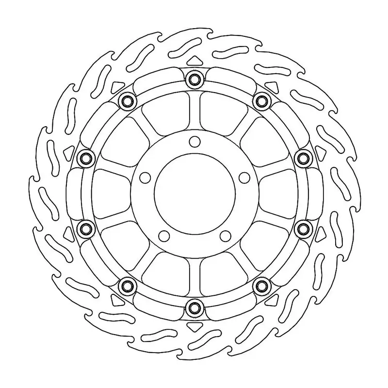 BRAKE ROTOR FLOATING FLAME FLAMED BLACK