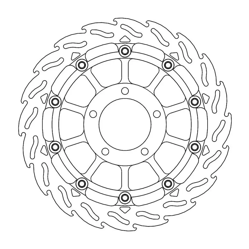 BRAKE ROTOR FLOATING FLAME FLAMED BLACK