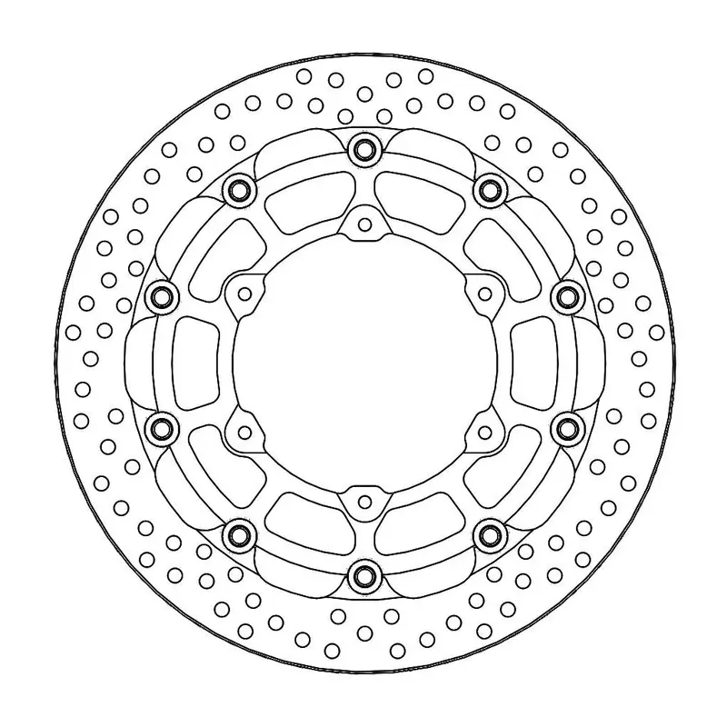 BRAKE ROTOR FLOATING HALO ROUND BLACK