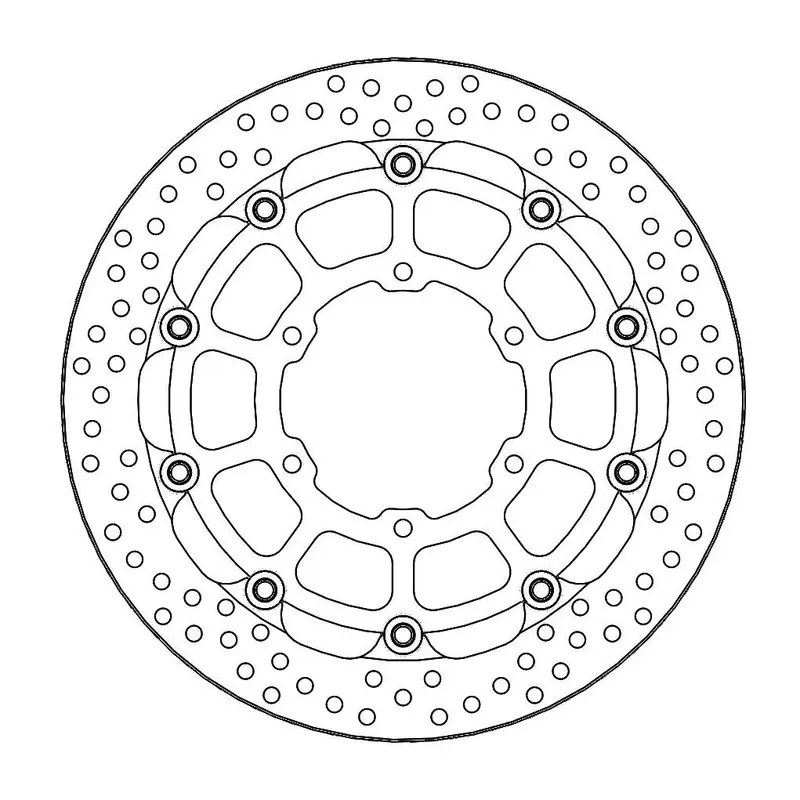 BRAKE ROTOR FLOATING HALO ROUND BLACK