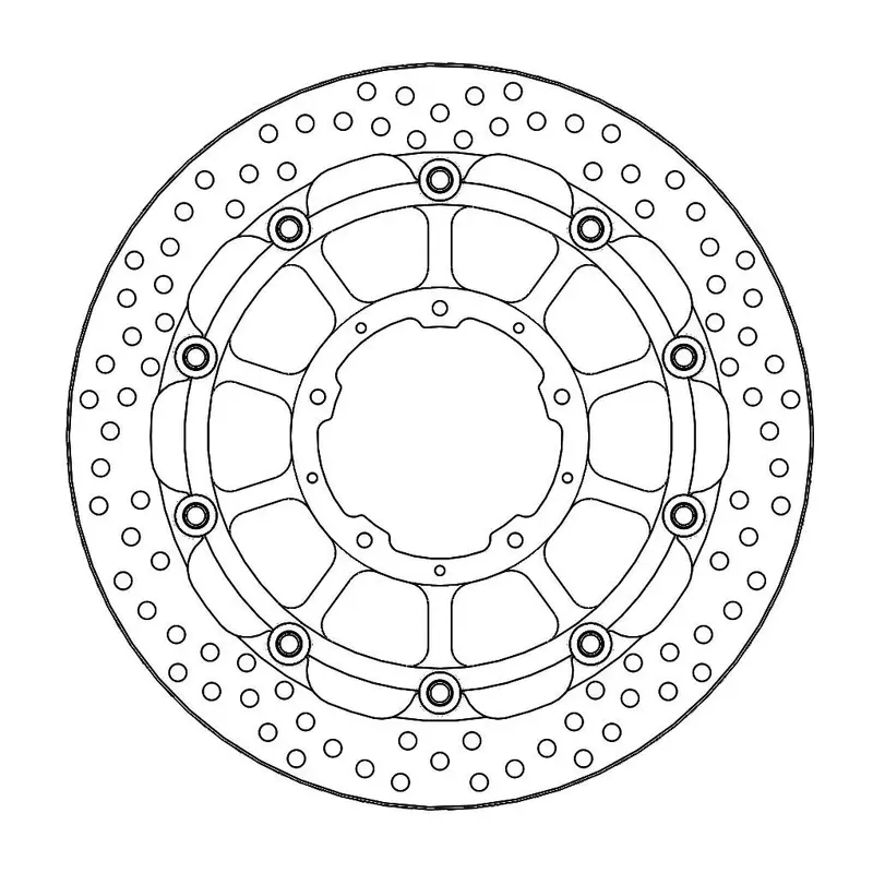 BRAKE ROTOR FLOATING HALO ROUND BLACK