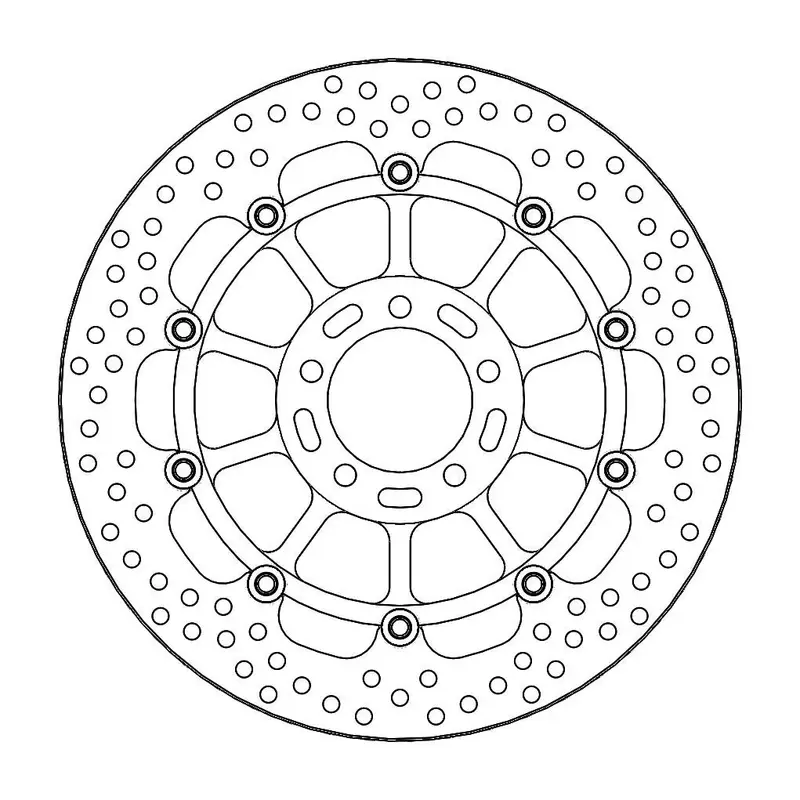 BRAKE ROTOR FLOATING HALO ROUND BLACK