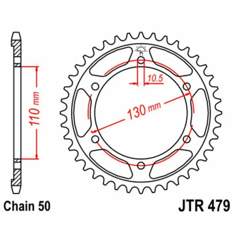 Couronne JT SPROCKETS 39 dents acier pas 530 type 479