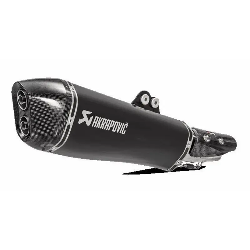 SLIP-ON LINE MUFFLER BLACK STAINLESS STEEL CARBON END CAP