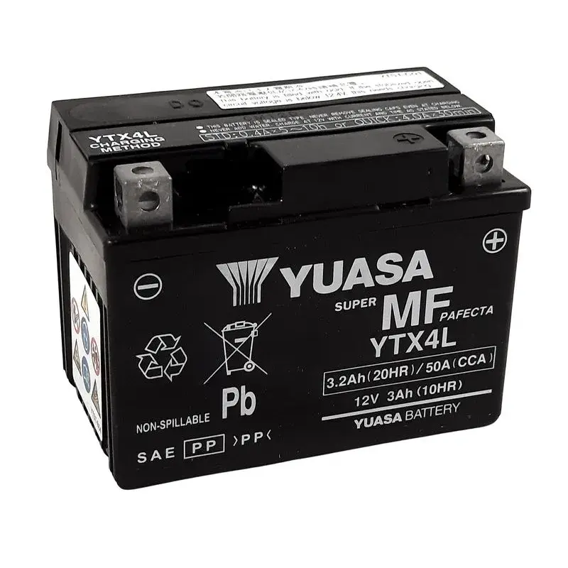 Batterie YUASA W/C sans entretien activée usine - YTX4L FA