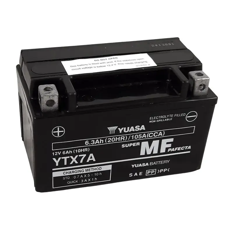 Batterie YUASA W/C sans entretien activée usine - YTX7A FA