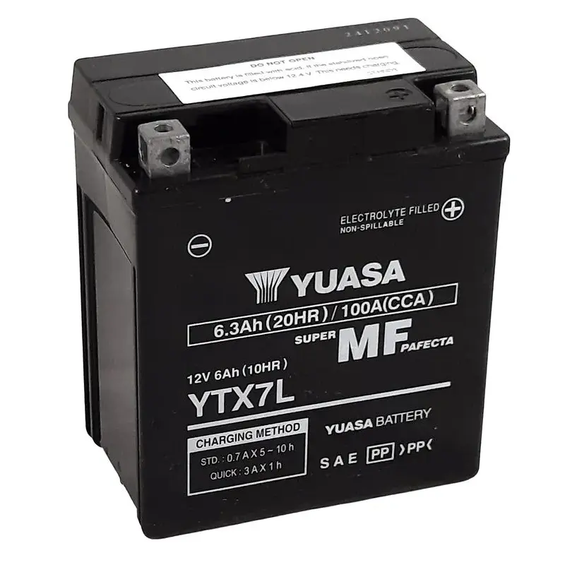 Batterie YUASA W/C sans entretien activée usine - YTX7L FA