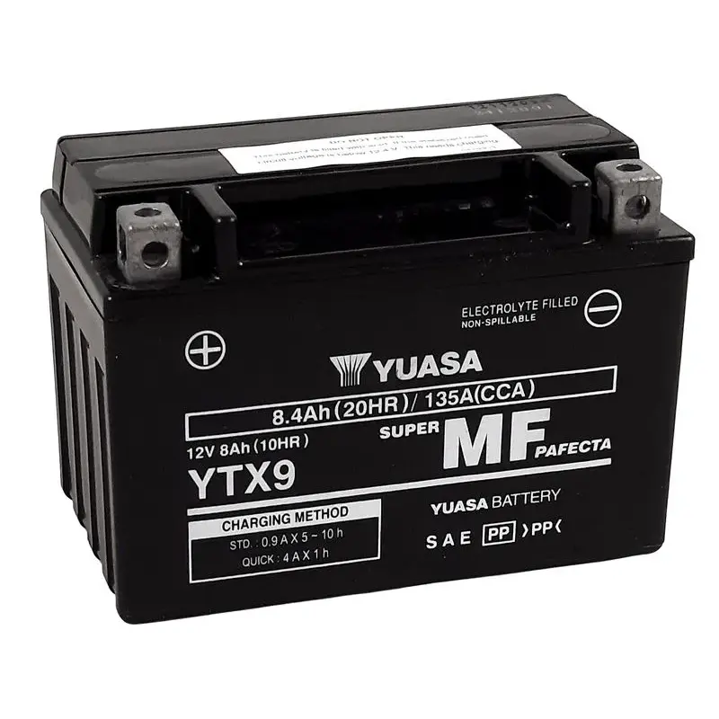 Batterie YUASA W/C sans entretien activée usine - YTX9 FA
